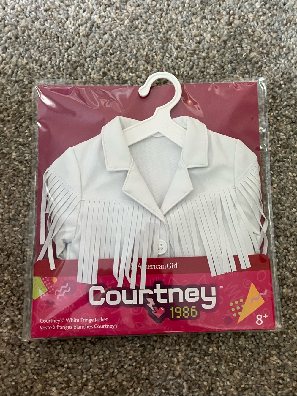 American Girl Doll Courtney White Fringe Jacket NWT